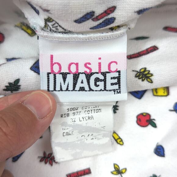 Vintage Basic Image Turtleneck Shirt Children's Size 5-6 ABC School - Picture 4 of 4